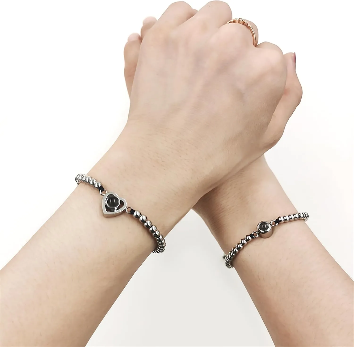 100 Languages I LOVE YOU Projection Bracelet for Men and Women, Valentine's Day Stainless steel eternal Personalized ID Bracelets Gift for Friendship Men and Women