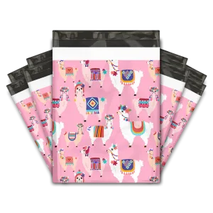 10x13 Extra Thick Heavy Duty Lovely Llama Designer Poly Mailers Shipping Envelopes Premium Printed Bags