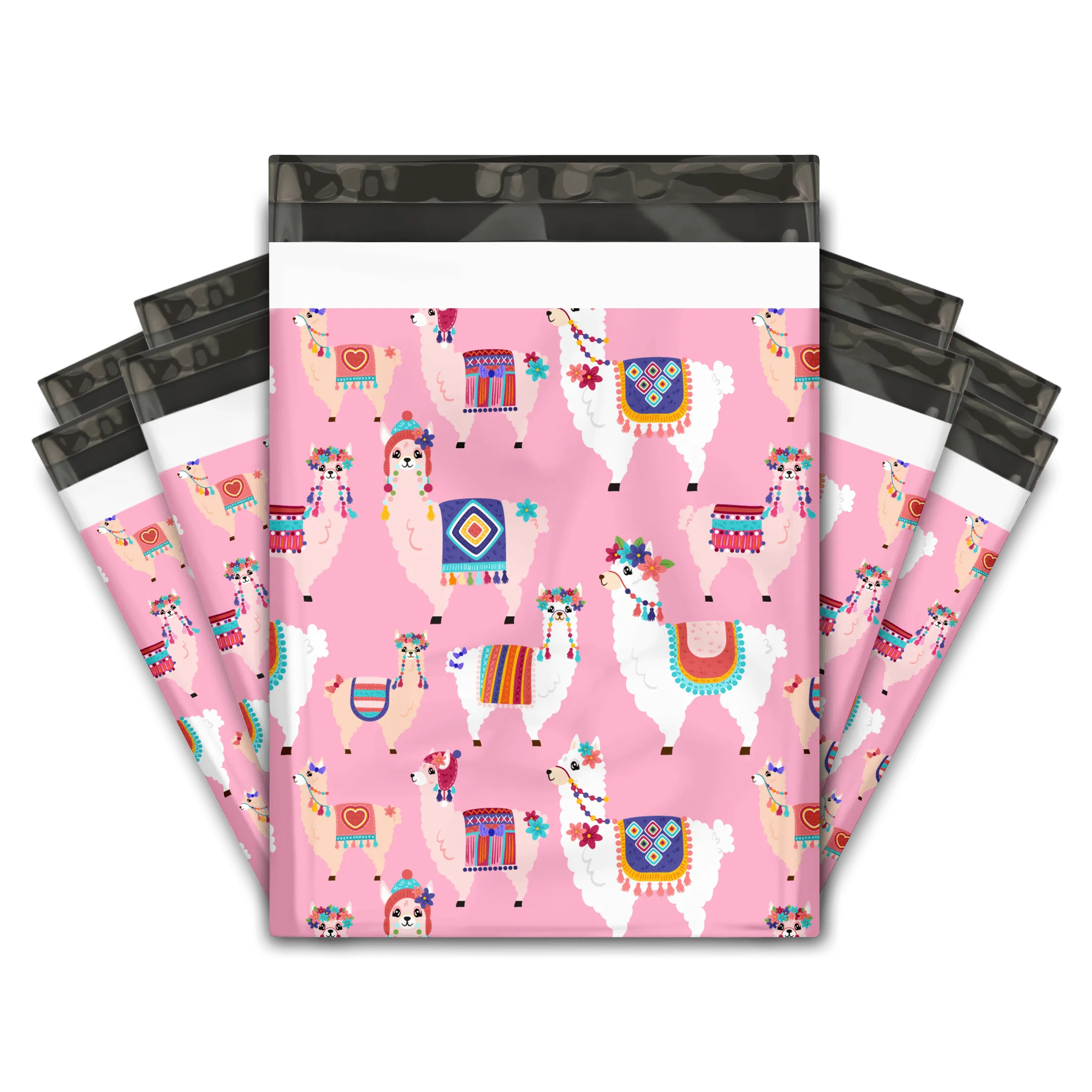 10x13 Extra Thick Heavy Duty Lovely Llama Designer Poly Mailers Shipping Envelopes Premium Printed Bags