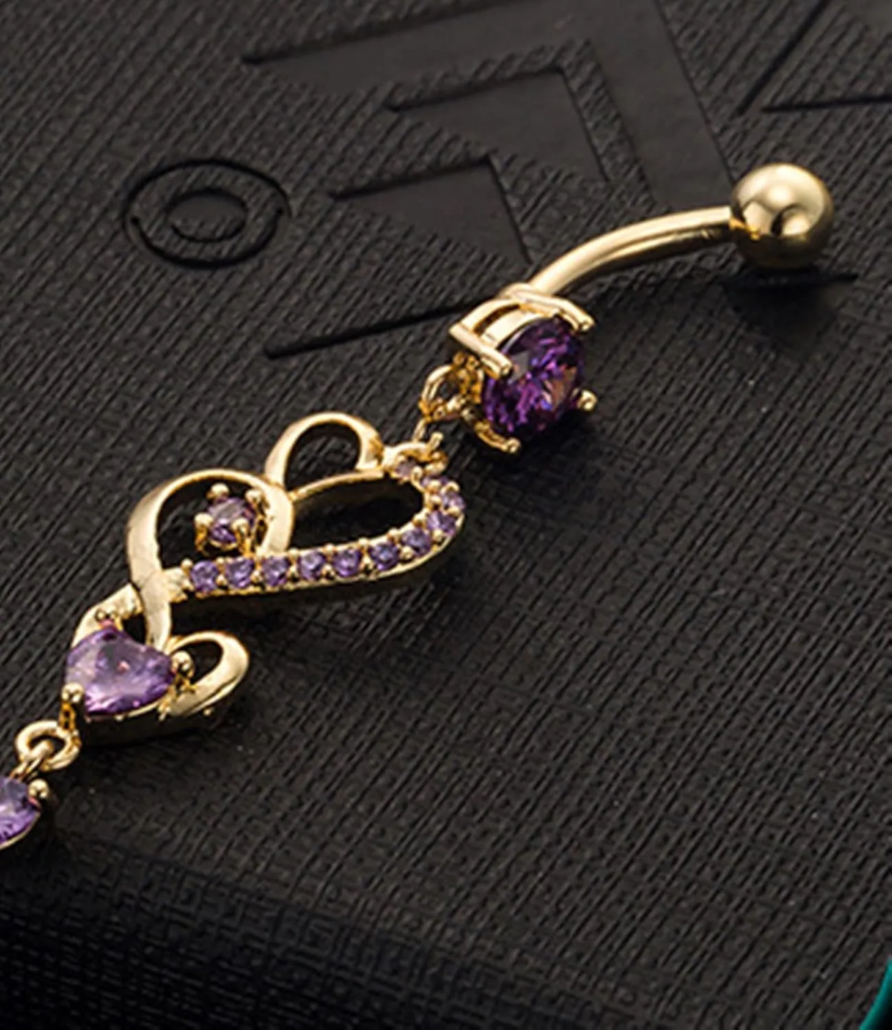 14 Gauge Belly Button Rings Dangle, Surgical Stainless Steel Dangle Navel Rings Heart Hollow