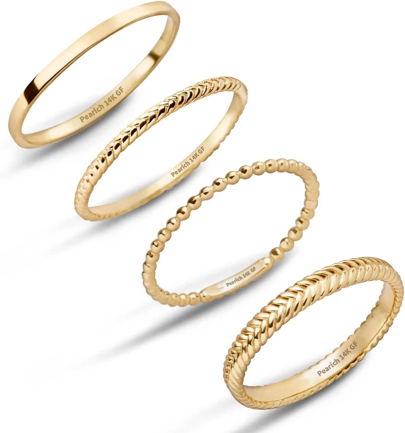 14K Gold Filled Rings Band Rings for Women Thin Gold Ring Plain Statement Band Ring Comfort Fit Size 5 to 10