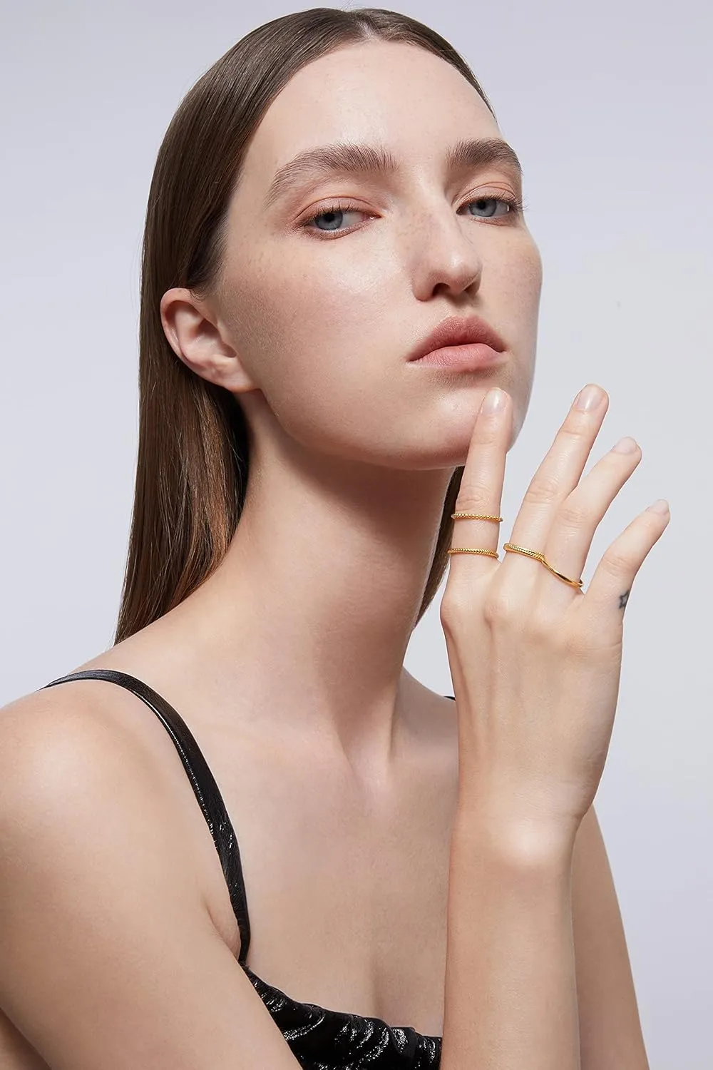 14K Gold Filled Rings Band Rings for Women Thin Gold Ring Plain Statement Band Ring Comfort Fit Size 5 to 10