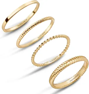 14K Gold Filled Rings Band Rings for Women Thin Gold Ring Plain Statement Band Ring Comfort Fit Size 5 to 10