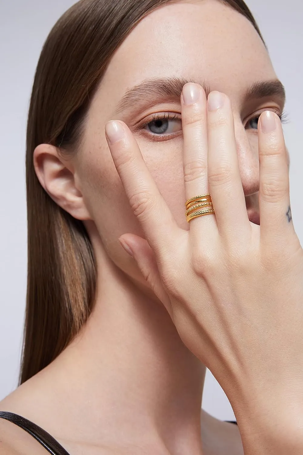 14K Gold Filled Rings Band Rings for Women Thin Gold Ring Plain Statement Band Ring Comfort Fit Size 5 to 10