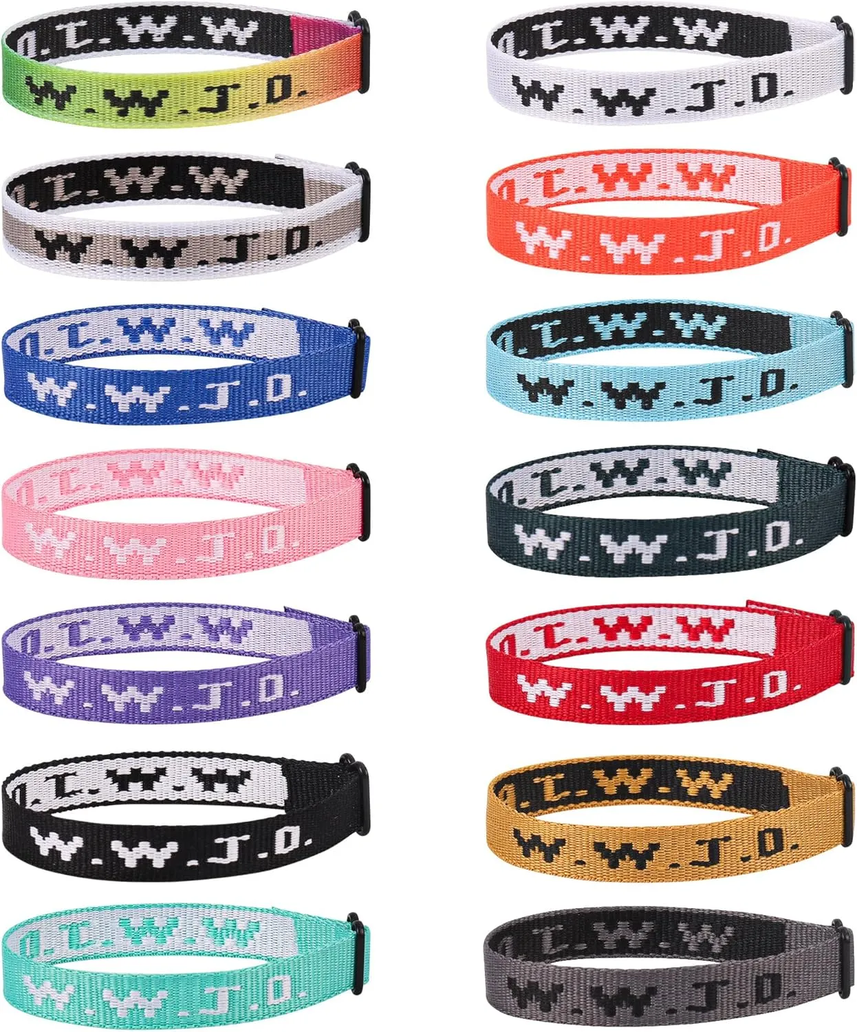 14PCS WWJD Christian Bracelet Pack for Women Men, WWJD Bracelets Bulk Christian Jesus Gifts Adjustable Wristbands - What Would Jesus Do Bracelet