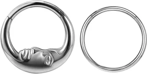 16G 8mm/10mm Nose Rings Hoops Surgical Steel Septum Rings Hoops Hinged Segment Nose Cartilage Clicker Hoop Earrings Piercing Rings for Piercing Rings for Women Men Gold Silver