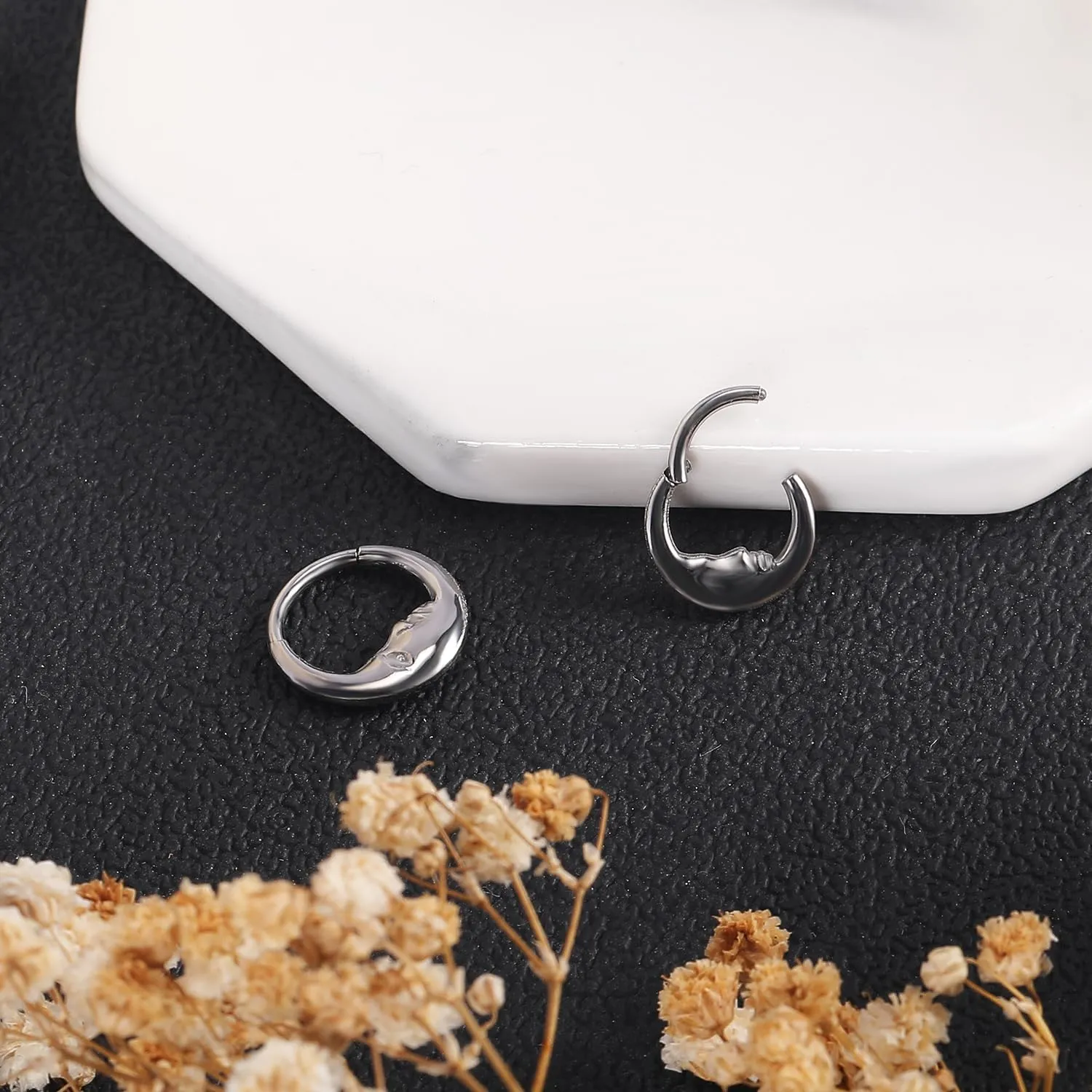 16G 8mm/10mm Nose Rings Hoops Surgical Steel Septum Rings Hoops Hinged Segment Nose Cartilage Clicker Hoop Earrings Piercing Rings for Piercing Rings for Women Men Gold Silver