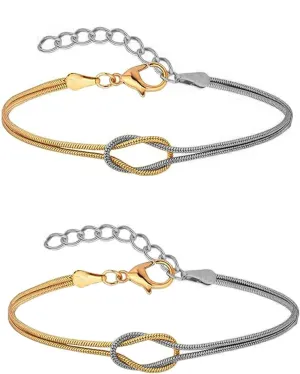 1Pair Love Knot Bracelet for Couples Women Gold Silver Knot Bracelet Mother Daughter Bond Knot Bracelet Friendship Forever Infinity Bracelets Best Friend Bracelet Chrismas Valentine Jewelry
