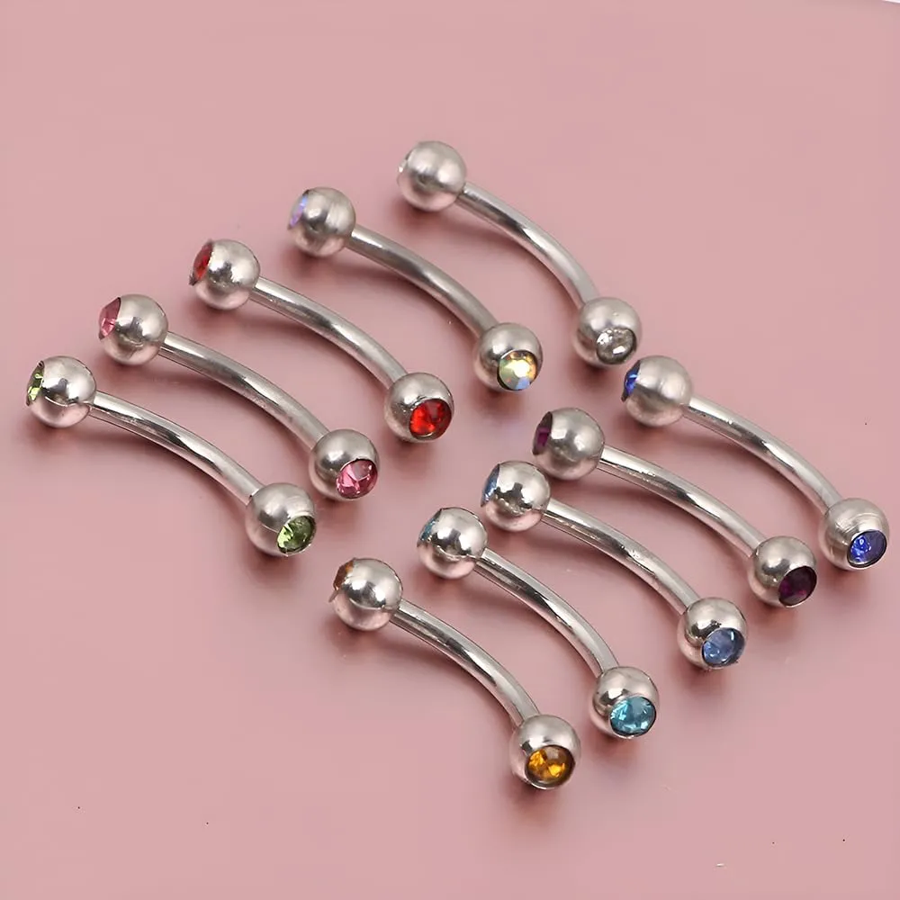 1PCS Sphere Inlay Red Zircon 1.2mm(16G) Navel Belly Studs Eyebrow Rings Lip Stud Ear Bone Nails Tongue Bars Hypoallergenic Long Body Piercing For Women Solid Titanium Steel Stainless Steel 8mm