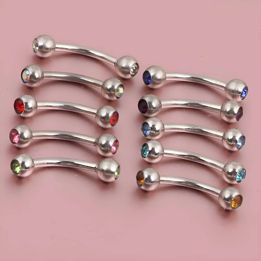 1PCS Sphere Inlay Red Zircon 1.2mm(16G) Navel Belly Studs Eyebrow Rings Lip Stud Ear Bone Nails Tongue Bars Hypoallergenic Long Body Piercing For Women Solid Titanium Steel Stainless Steel 8mm