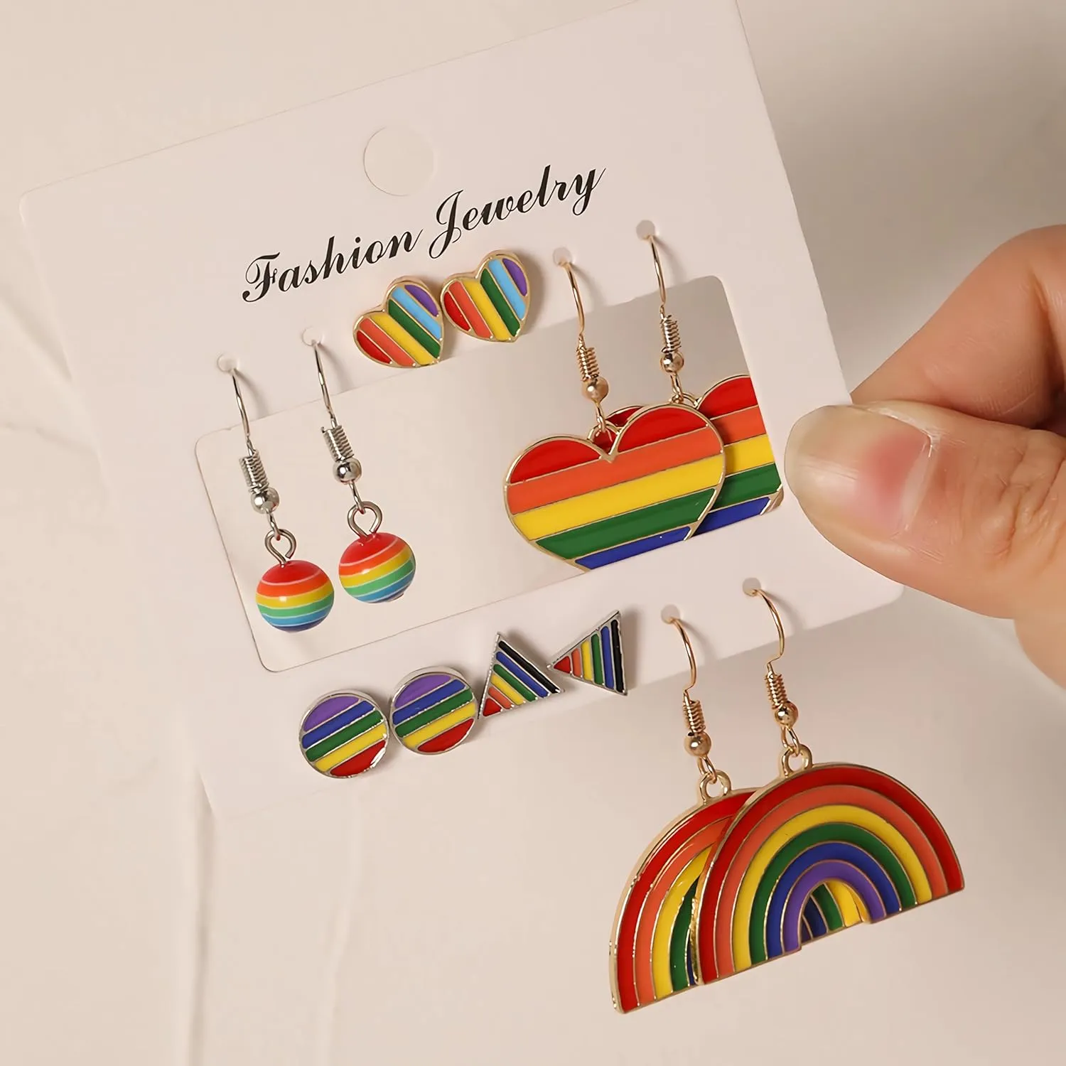 2025 Rainbow LGBT Pride Earring Set 6 pairs of alloy earring set Gay lesbian gifts bisexual gay Pride accessories holiday gifts