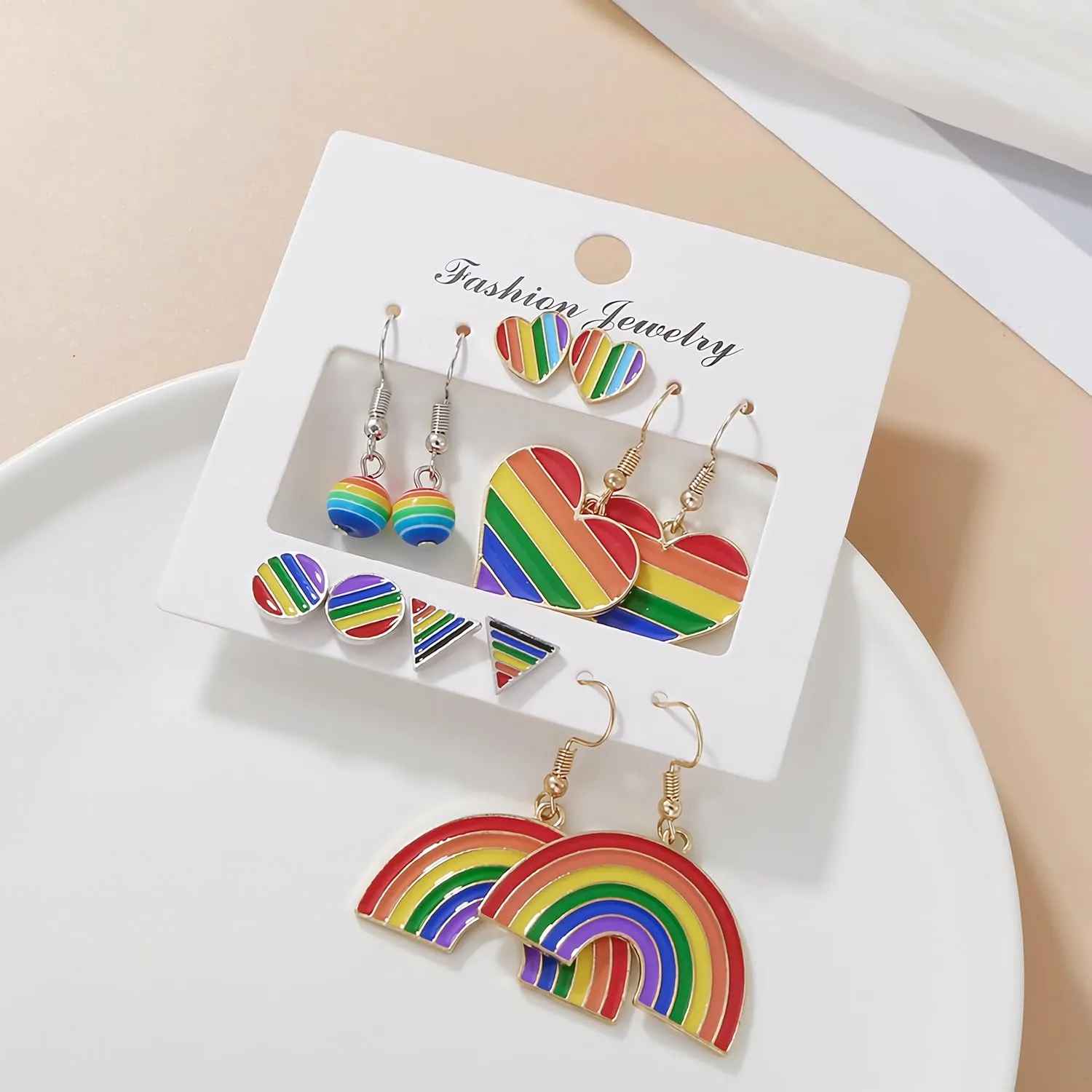 2025 Rainbow LGBT Pride Earring Set 6 pairs of alloy earring set Gay lesbian gifts bisexual gay Pride accessories holiday gifts