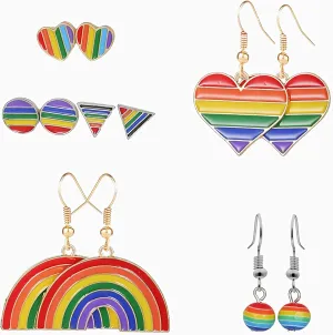 2025 Rainbow LGBT Pride Earring Set 6 pairs of alloy earring set Gay lesbian gifts bisexual gay Pride accessories holiday gifts