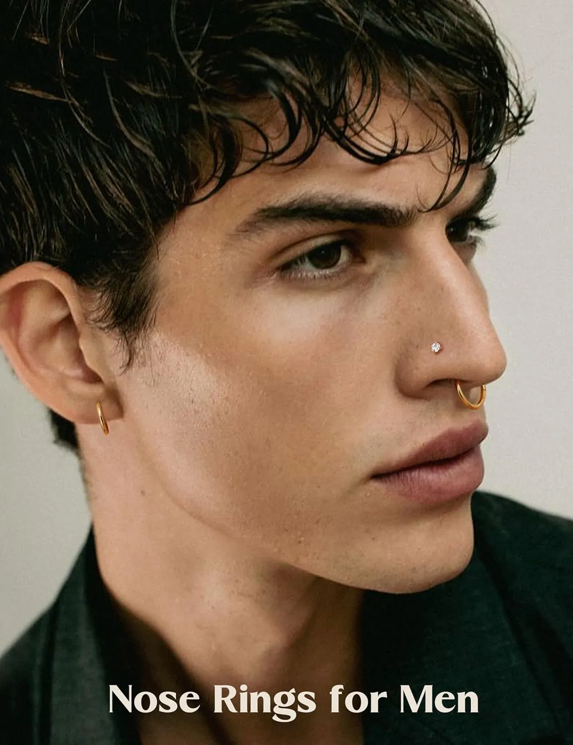 20G/18G Nose Rings Studs for Women Men - 14K Gold Filled Flat Back Nose Studs Nose Ring Hoops Hypoallergenic Surgical Steel Threadless Push in CZ Helix Tragus Conch Nostril Cartilage Piercing Jewelry