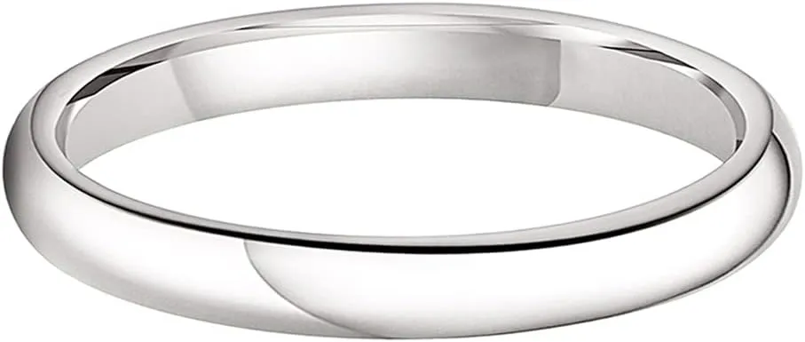 2mm 3mm 4mm 5mm 6mm 7mm 8mm 10mm White Tungsten Rings for Men Women Engagement Wedding Bands Domed Polished Shiny Comfort Fit