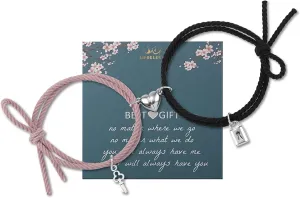 2Pcs Heart Bracelet Couples Bracelets Vows of Eternal Love Jewelry Gift Rubber Rope Relationship Bracelet Friendship Matching Bracelets Couple Jewelry Gift
