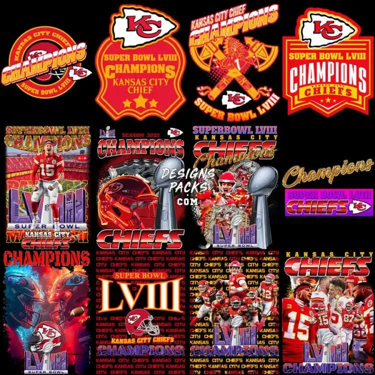 35 Football Kansas City Chiefs Superbowl Champions 2024 Designs Bundle PNG