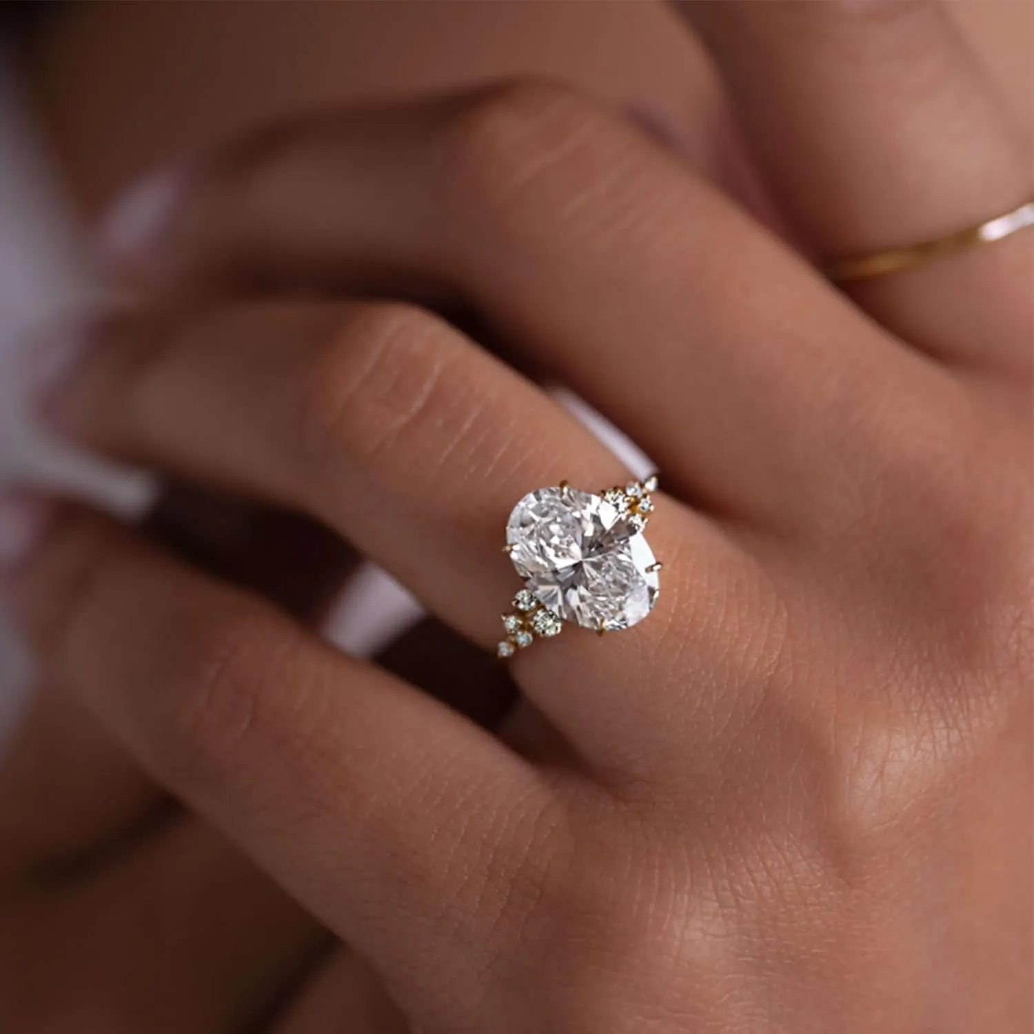 3CT Sterling Silver Engagement Rings AAAAA Cubic Zirconia CZ Wedding Promise Bands For Women Oval Solitaire Simulated Diamond Silver/Gold Size 5-10