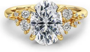 3CT Sterling Silver Engagement Rings AAAAA Cubic Zirconia CZ Wedding Promise Bands For Women Oval Solitaire Simulated Diamond Silver/Gold Size 5-10