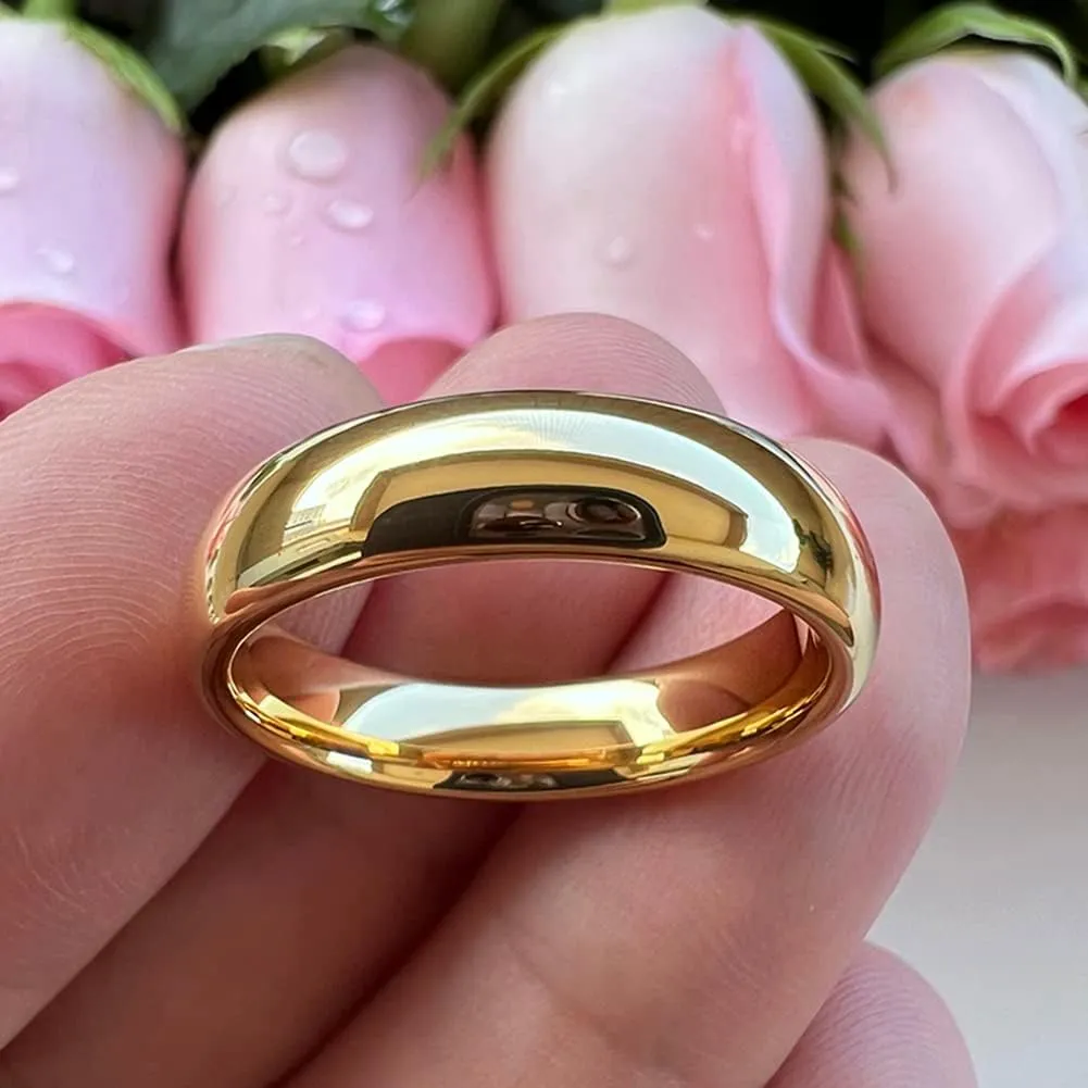 3mm 4mm 5mm 6mm 7mm 8mm 10mm Silver/Gold Tungsten Rings for Men Women Couple Fashion Jewelry Engagement Wedding Bands Domed Polished Comfort Fit