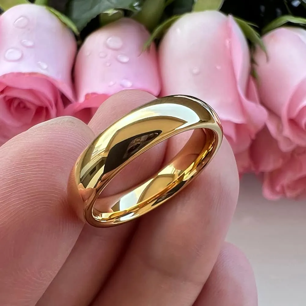 3mm 4mm 5mm 6mm 7mm 8mm 10mm Silver/Gold Tungsten Rings for Men Women Couple Fashion Jewelry Engagement Wedding Bands Domed Polished Comfort Fit