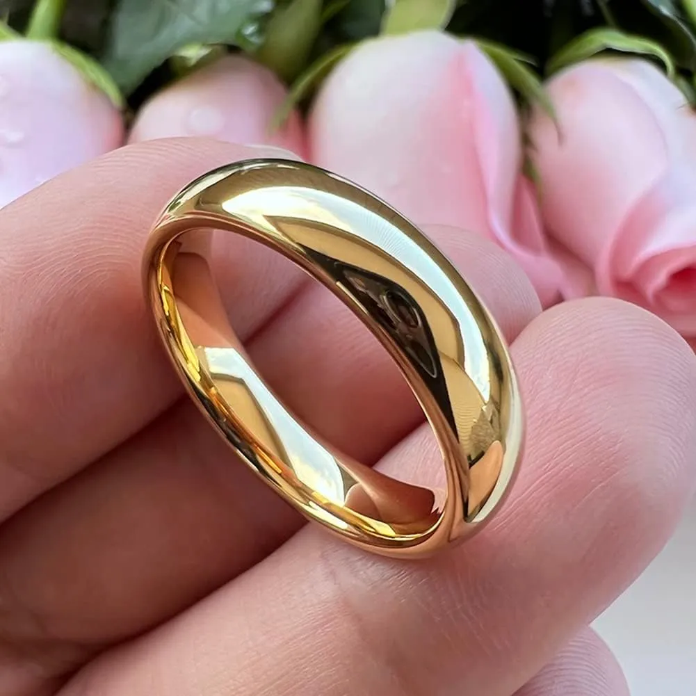 3mm 4mm 5mm 6mm 7mm 8mm 10mm Silver/Gold Tungsten Rings for Men Women Couple Fashion Jewelry Engagement Wedding Bands Domed Polished Comfort Fit