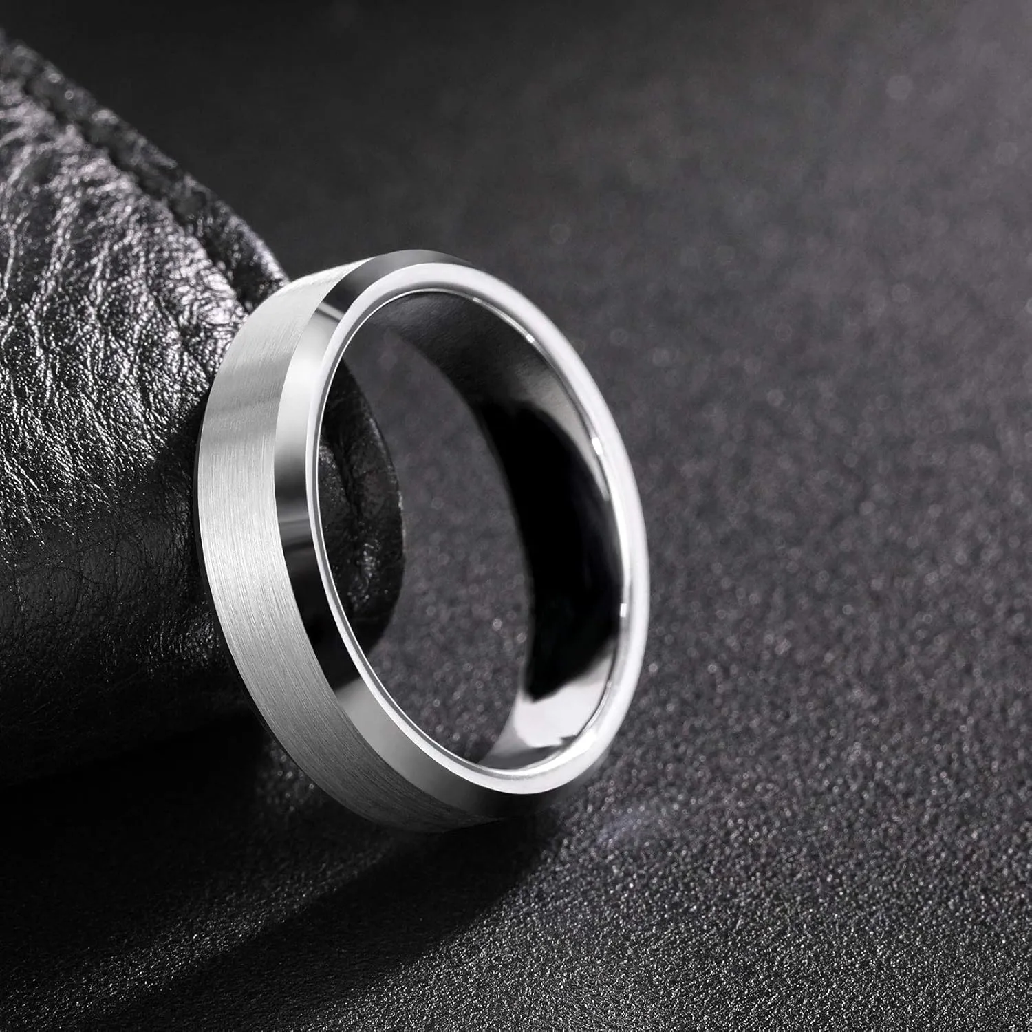 3mm 4mm 6mm 8mm Black/Silver/Rose Gold Tungsten Rings for Women Men Wedding Band Engagement Ring Comfort Fit Beveled Edges Size 4-15