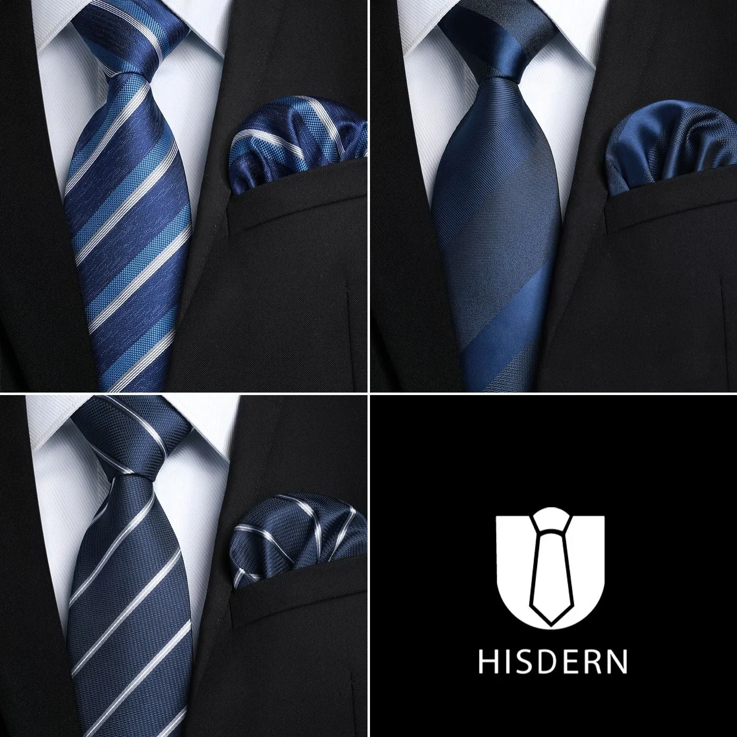 3PCS Tie & Pocket Square Set - 22-1