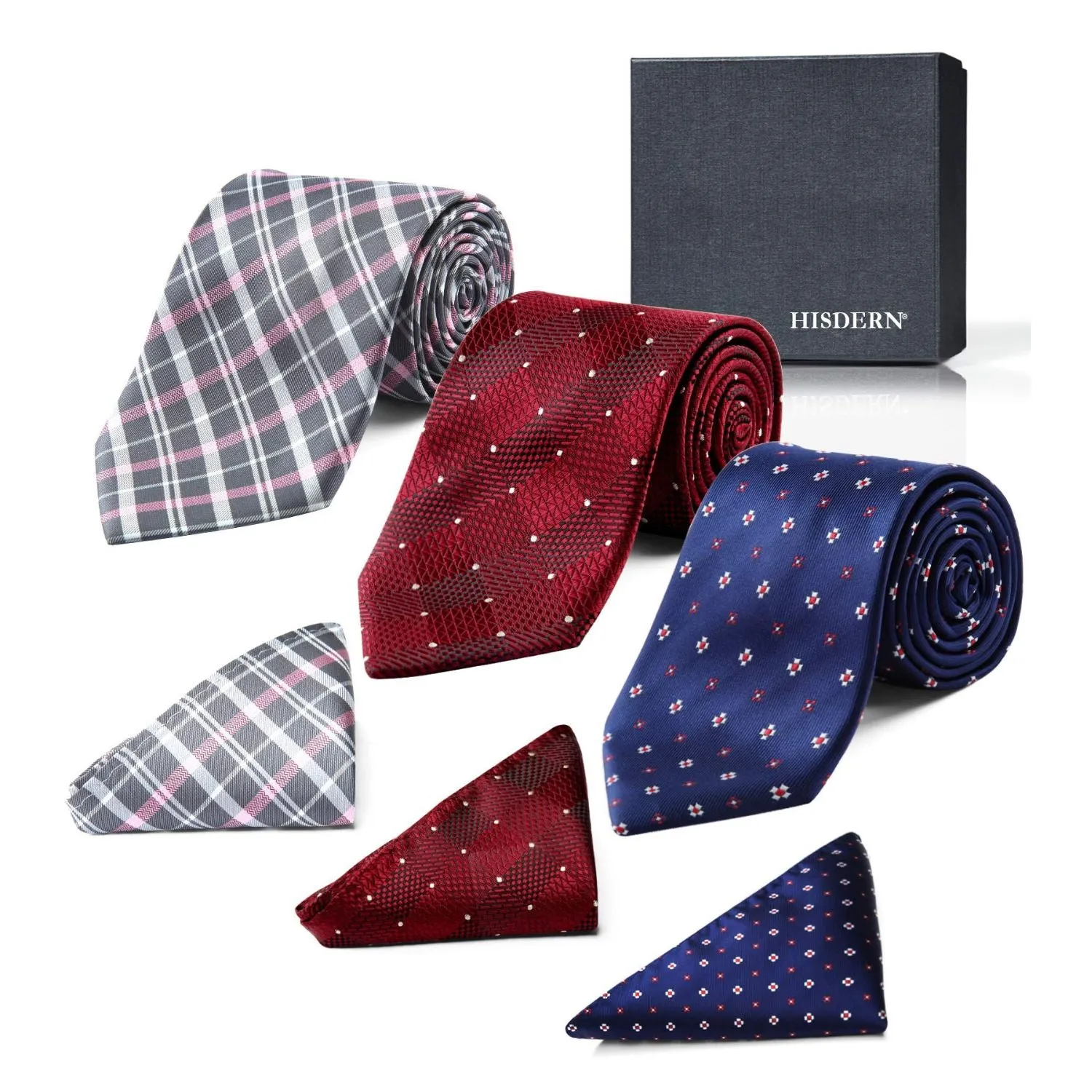 3PCS Tie & Pocket Square Set - T3-S1