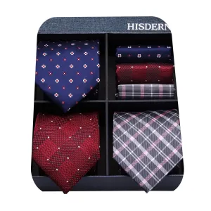 3PCS Tie & Pocket Square Set - T3-S1