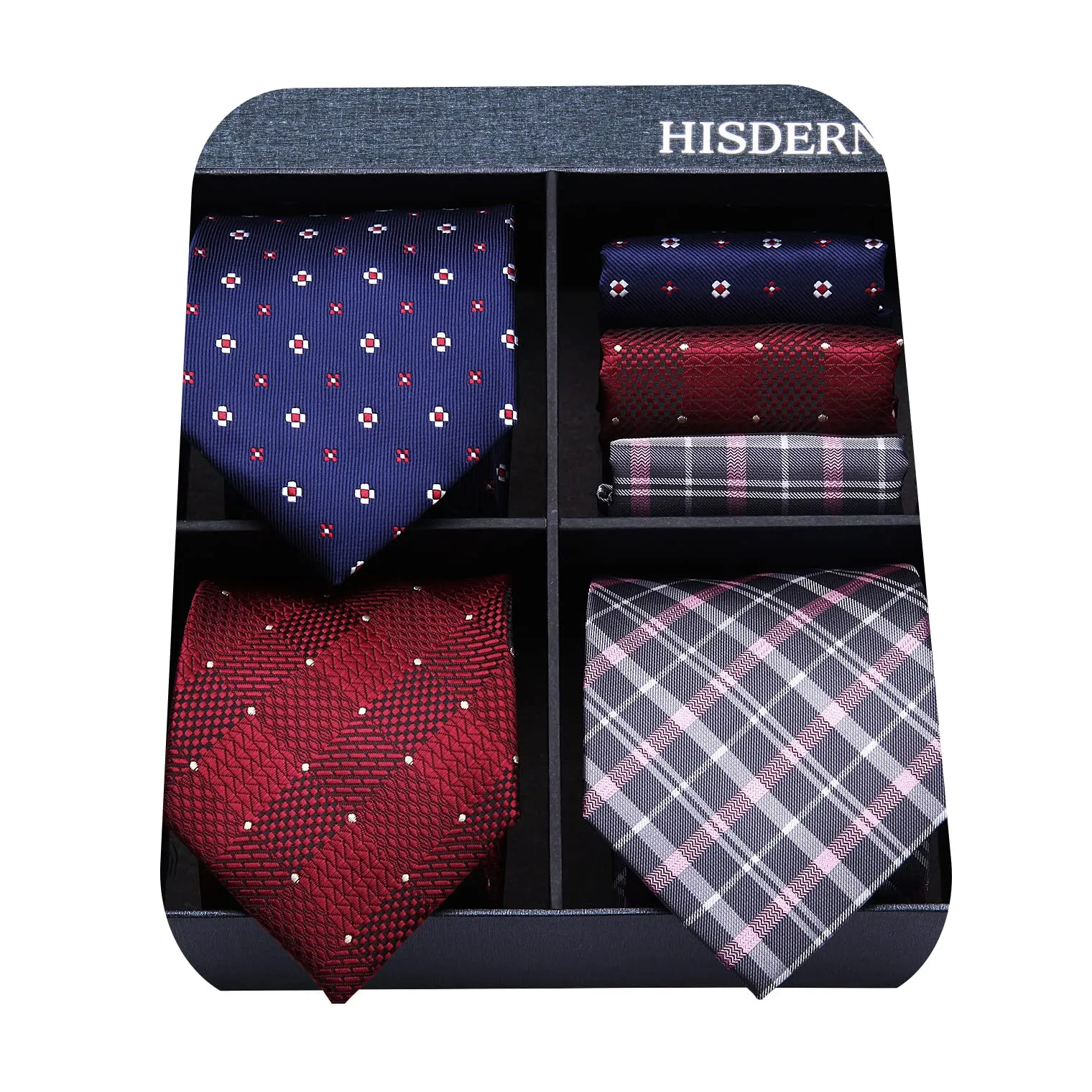 3PCS Tie & Pocket Square Set - T3-S1