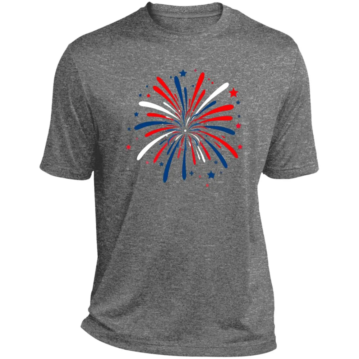 4th of July Firework CLOSEOUT - ST360 Heather Performance Tee