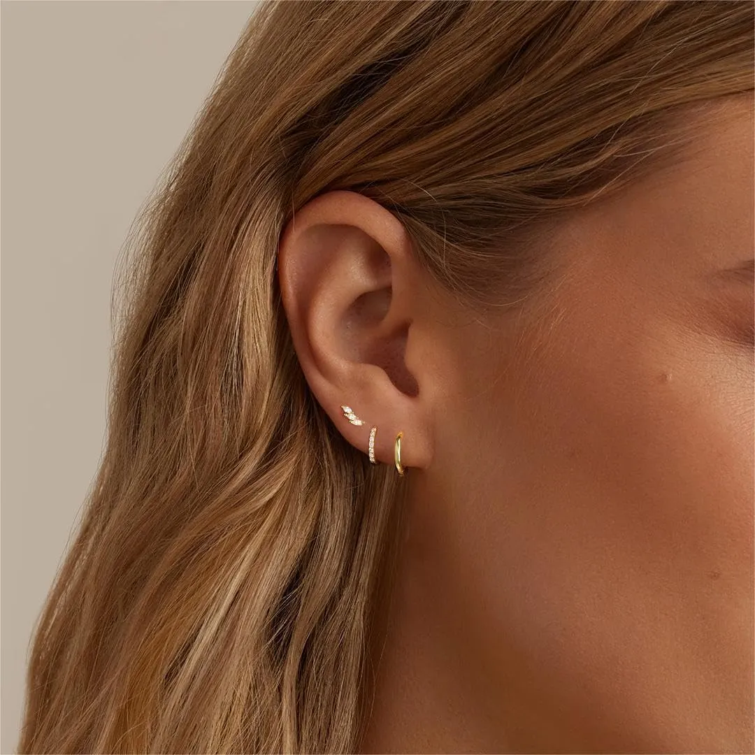 5Pairs Gold Hoop Earrings for Women, Dainty 14K Gold Plated Huggie Hoop Earrings for Women Lightweight Cartilage Earrings Set for Multiple Piercing Cartilage Hoop Earrings Stack Trendy Jewelry (8mm 9mm 10mm 11mm 12mm)
