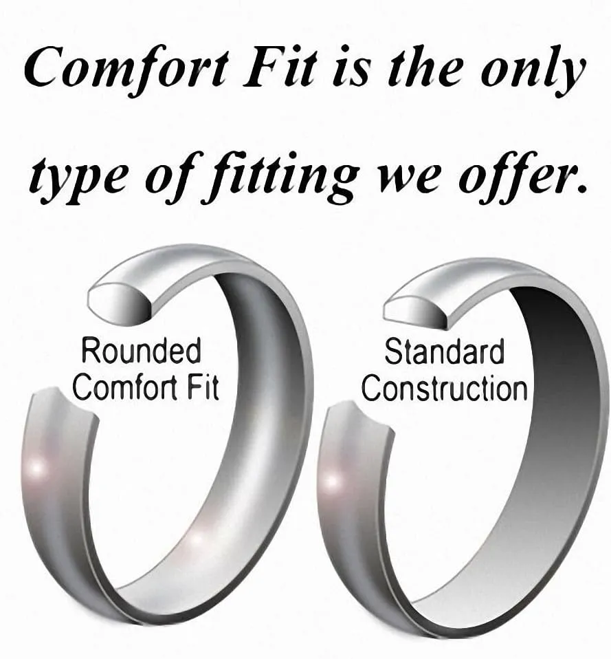 8mm Two Tone Tungsten Wedding Bands Gold Silver Brushed Promise Rings for Him & Her Size 5-14