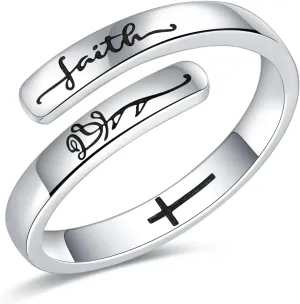 925 Sterling Silver Inspirational Rings for Women Hope Rings Encouragement Jewelry
