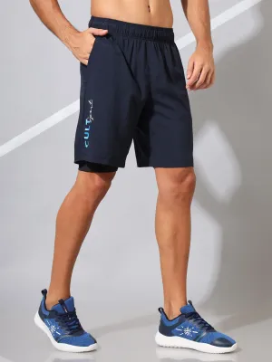 Active Shorts with Inner tights and Graphic Print