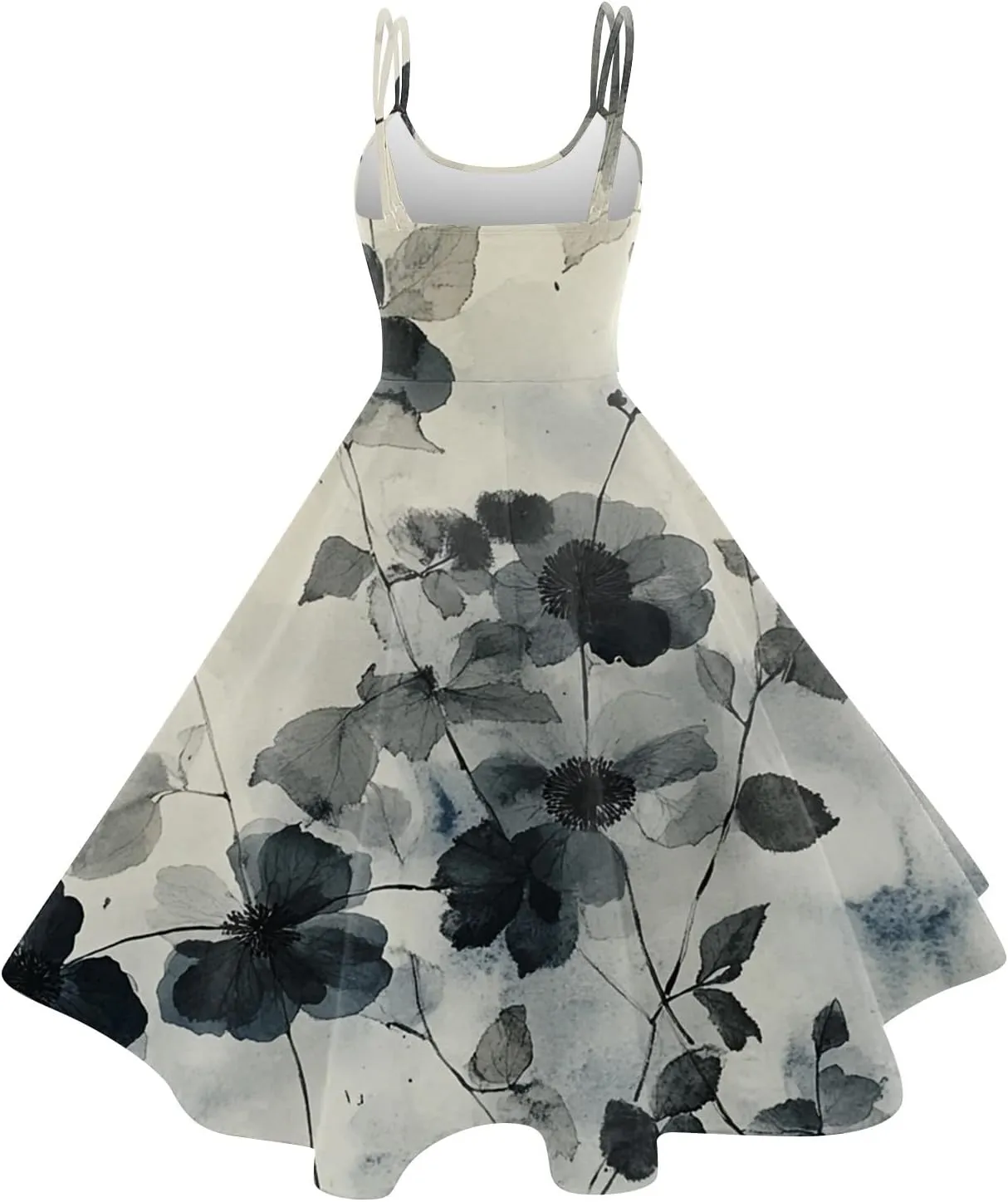 ADHOWBEW Spring Dresses for Women 2025 Trendy Round Neck Sexy Casual Vacation Flowy Plus Size Sleeveless Outfits