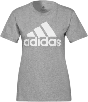 ADIDAS ESSENTIALS LOGO T-SHIRT - WOMENS - GREY/WHITE