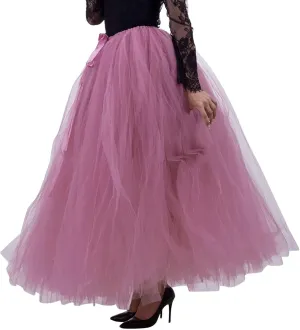 Adult Tutus Skirt for Women Women Fashion Skirts Tulle Tutu Long Skirt Tulle High Waist Skirt Wedding Midi