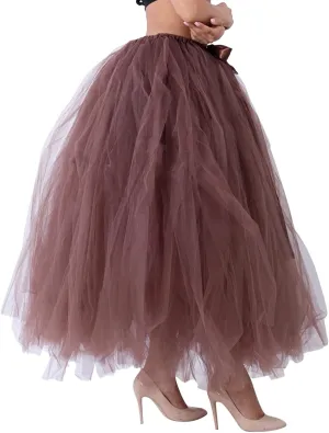 Adult Tutus Skirt for Women Women Fashion Skirts Tulle Tutu Long Skirt Tulle High Waist Skirt Wedding Midi