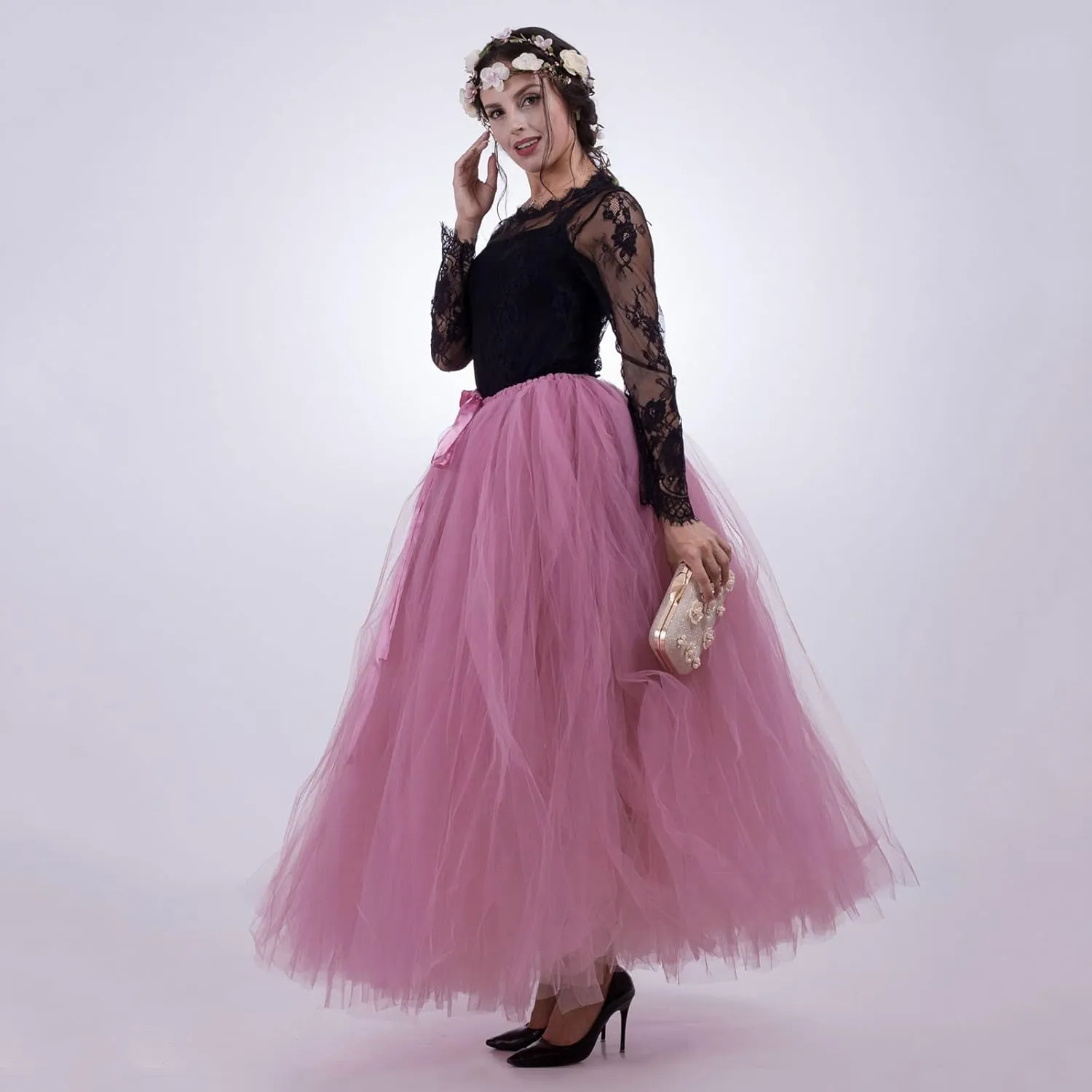 Adult Tutus Skirt for Women Women Fashion Skirts Tulle Tutu Long Skirt Tulle High Waist Skirt Wedding Midi
