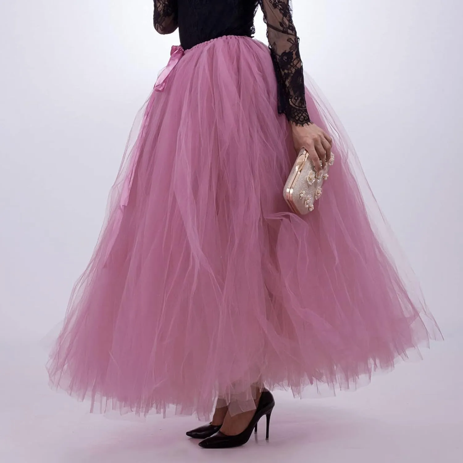 Adult Tutus Skirt for Women Women Fashion Skirts Tulle Tutu Long Skirt Tulle High Waist Skirt Wedding Midi