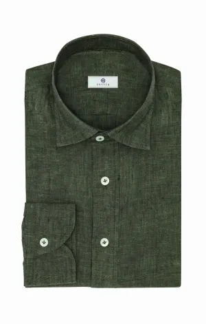 Albini Dark Olive Pure Linen Batiste