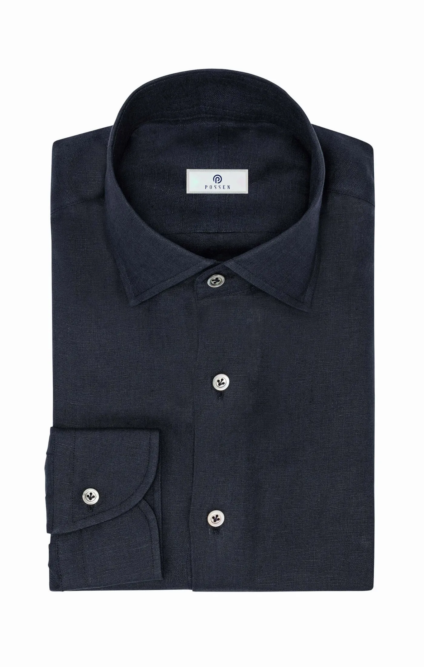 Albini Navy Blue Pure Linen Batiste