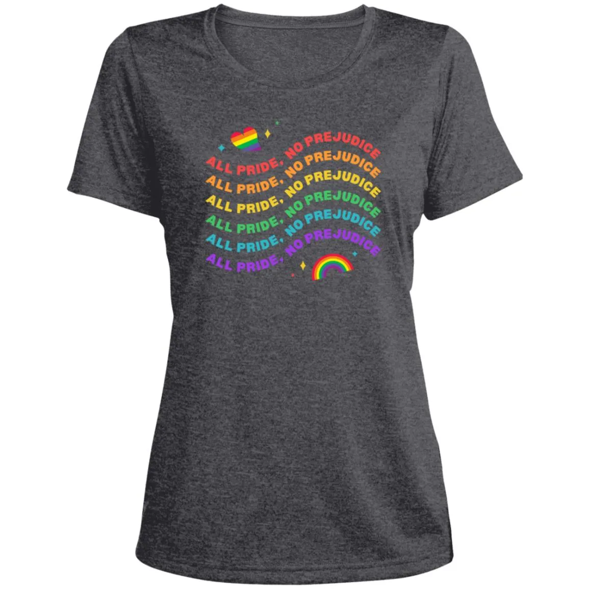 All Pride No Prejudice -- CLOSEOUT -- Ladies' Heather Scoop Neck Performance Tee