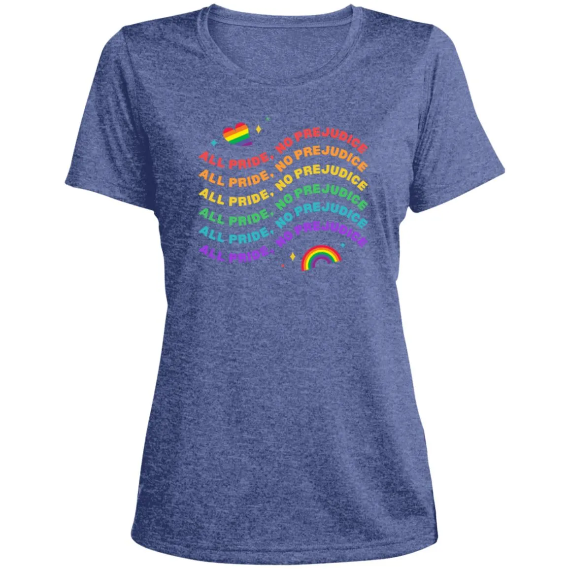 All Pride No Prejudice -- CLOSEOUT -- Ladies' Heather Scoop Neck Performance Tee