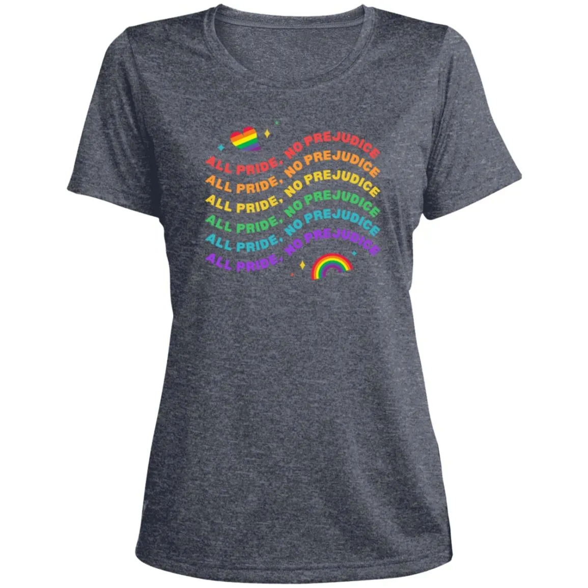 All Pride No Prejudice -- CLOSEOUT -- Ladies' Heather Scoop Neck Performance Tee