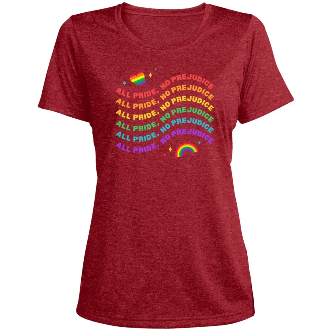 All Pride No Prejudice -- CLOSEOUT -- Ladies' Heather Scoop Neck Performance Tee