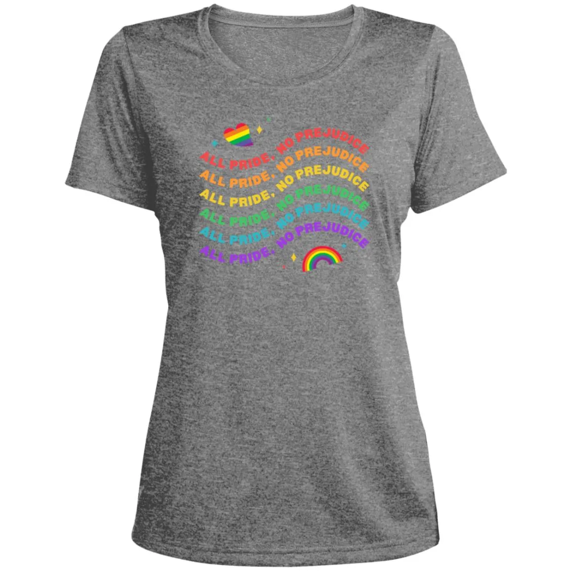 All Pride No Prejudice -- CLOSEOUT -- Ladies' Heather Scoop Neck Performance Tee