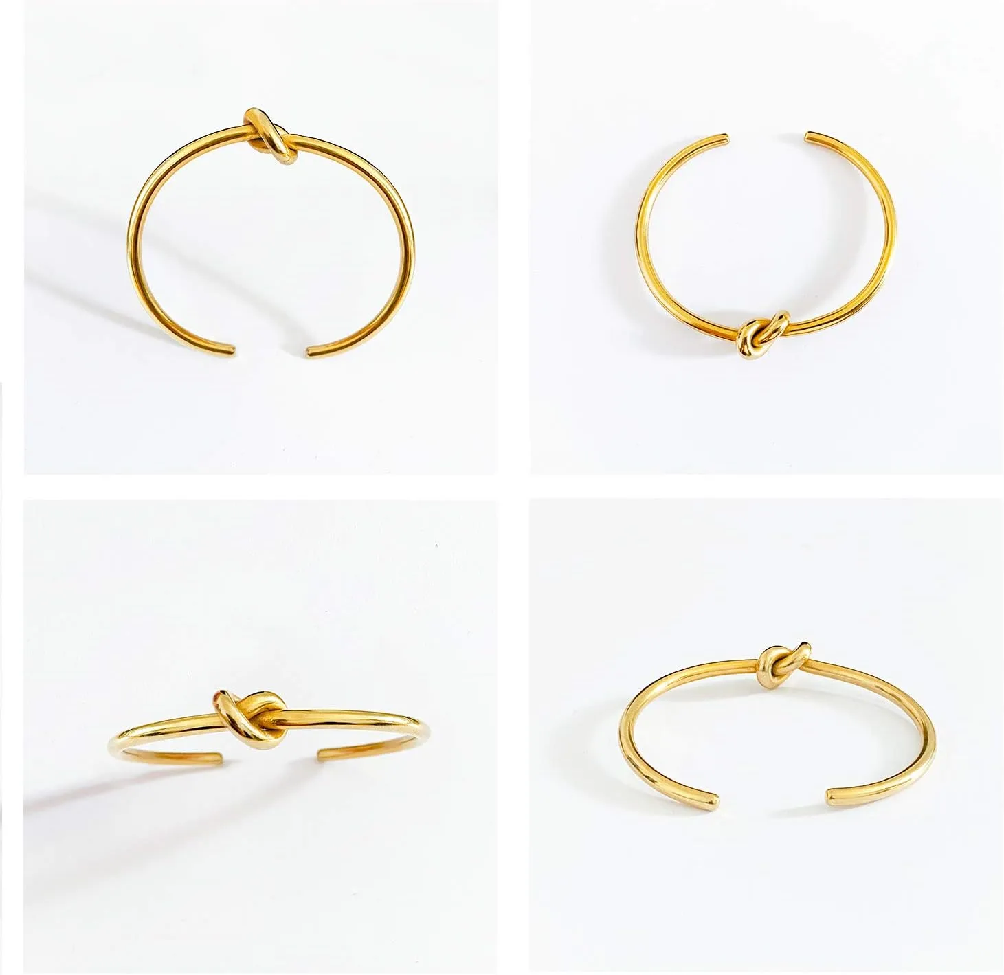 Altitude Boutique Cuff Bangle Gold Bracelets for Women | Tie The Knot Love Bracelet for Bridesmaid Gifts | 18K Gold Plated, Adjustable Best Friend Bracelets